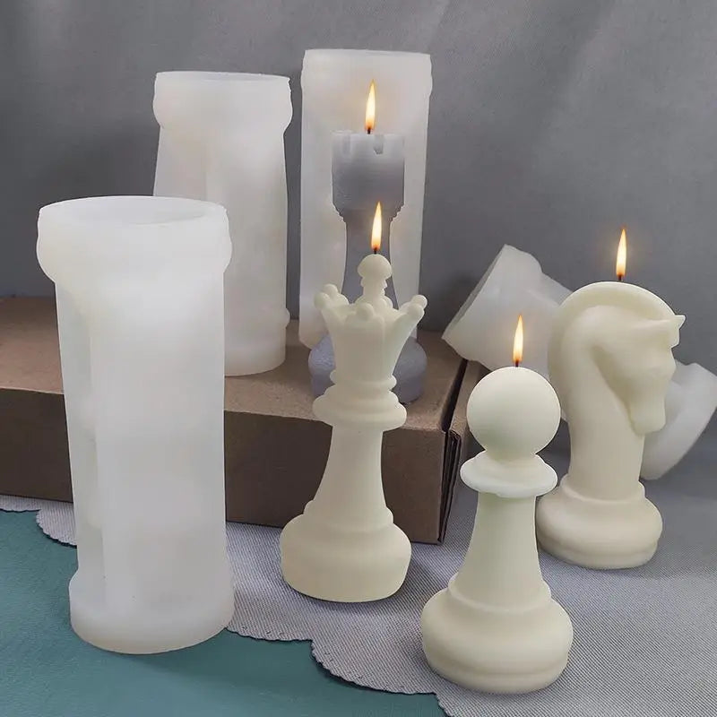 DIY Chess Piece Crystal Epoxy Resin Mold Queen King Three-Dimensional Chess Silicone Mold For Epoxy Resin Mould Crafts