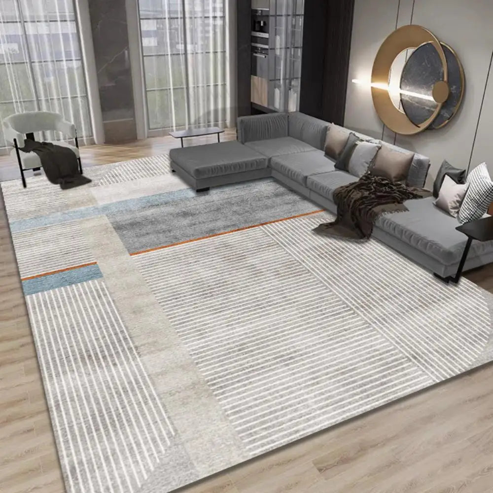 VIKAMA Geometric Faux Wool Rug Large Non-Slip Soft Living Room Bedroom Carpet Durable Home Decor Floor Mat Indoor Outdoor