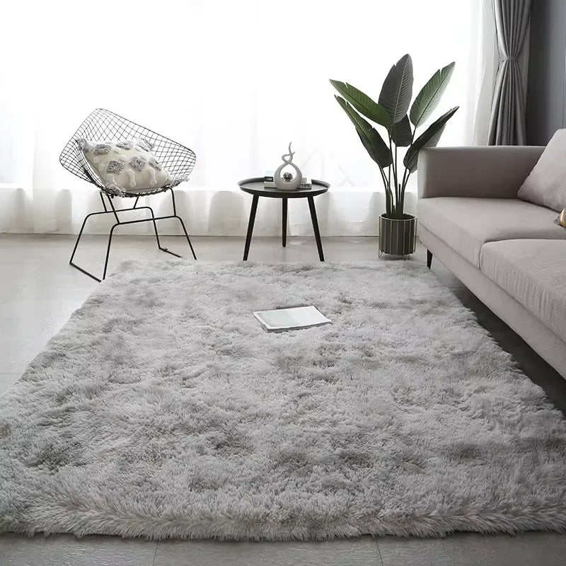 Plush carpet non-slip home decoration carpet soft carpet modern girly style living room gray carpet bedroom floor fluffy mat