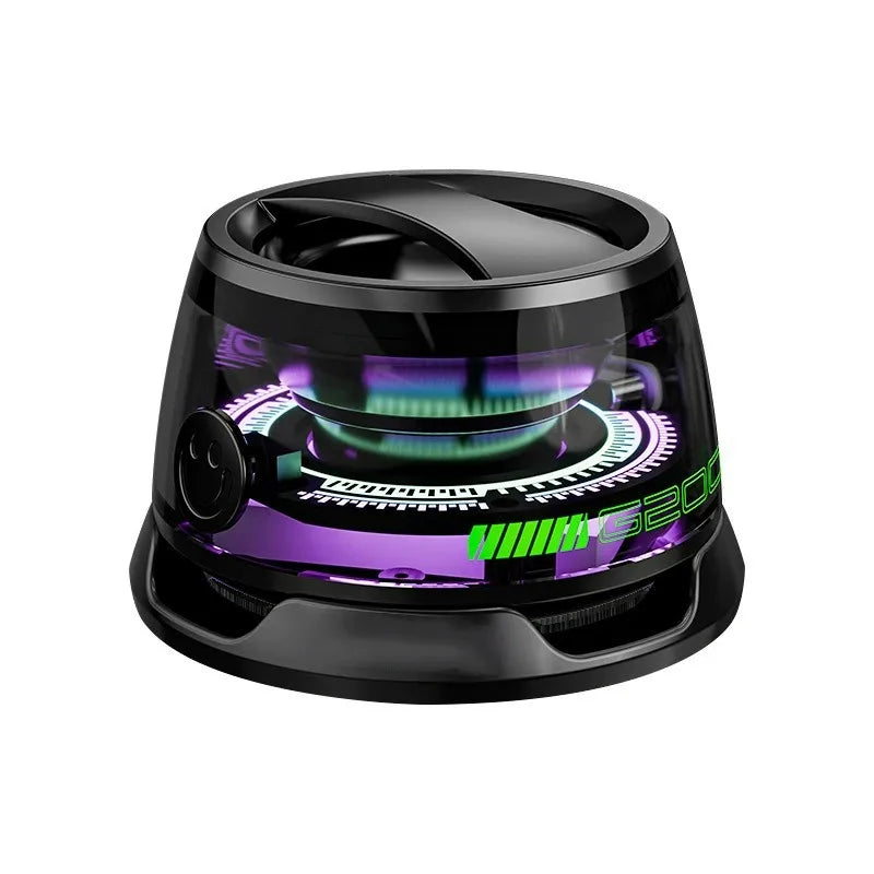 Portable Magnetic Bluetooth Speaker with RGB Lighting, BT5.0, True Wireless Stereo Sound, Mini Design & Phone Holder - G200