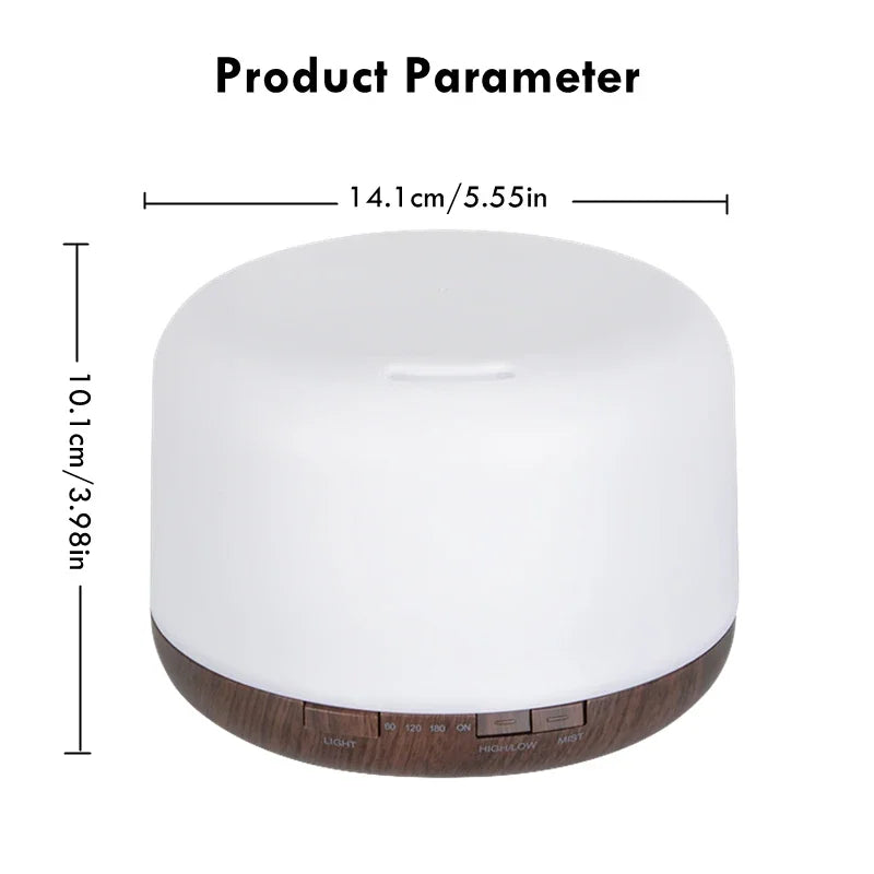 Mini Size Wood Grain Aroma Diffuser Usb Essential Oil Humidifier With Colorful Night Lights Air Humidifier Machine 500ml Home