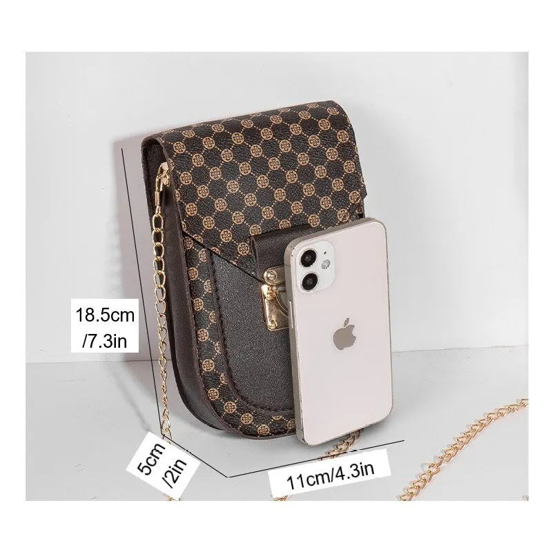 Fashion Retro Small Polka Dot Bag Versatile Ladies Chain Crossbody Bags Light Luxury Chain Cross Shoulder Cell Phone Bag