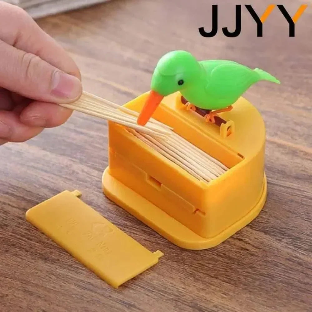 JJYY Detachable Creative Bird-shaped Toothpick Storage Box Automatic Push Toothpick Box Restaurant Must-have