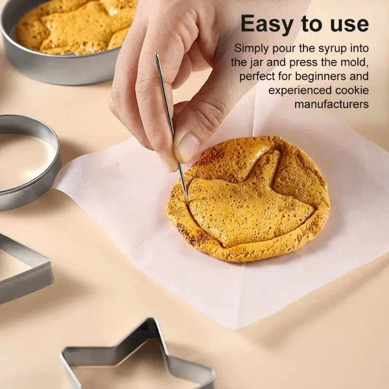 Squid Game Sugar Cookie Mold Set Candy Maker Tools Circle Triangle Star Umbrella Shape Stainless Steel Biscuit Mold Child Game