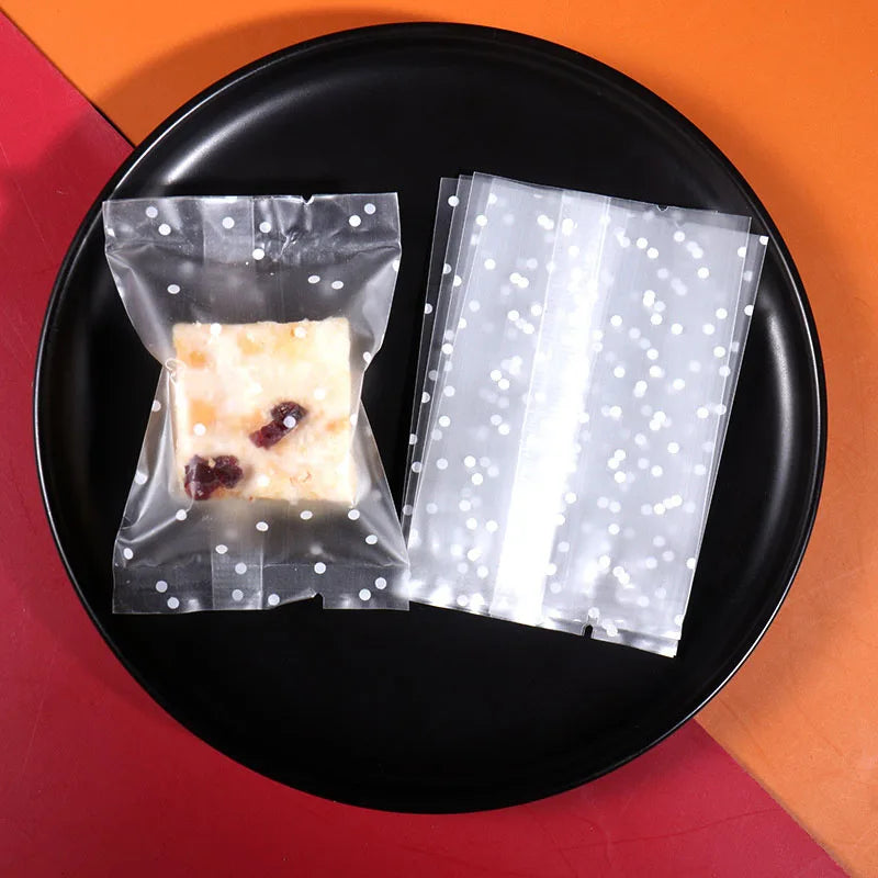 100pcs Snowflake Candy Packaging Bag New Years Christmas Party Nougat Baked Snack Cookie Pastry Pouch Wedding Supplies Sweet Bag