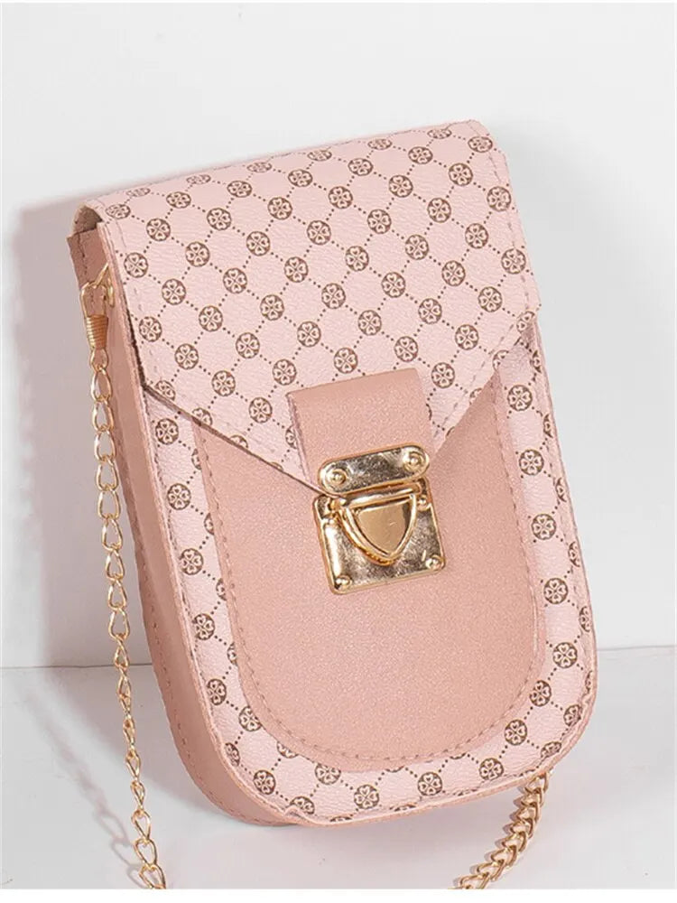 Fashion Retro Small Polka Dot Bag Versatile Ladies Chain Crossbody Bags Light Luxury Chain Cross Shoulder Cell Phone Bag