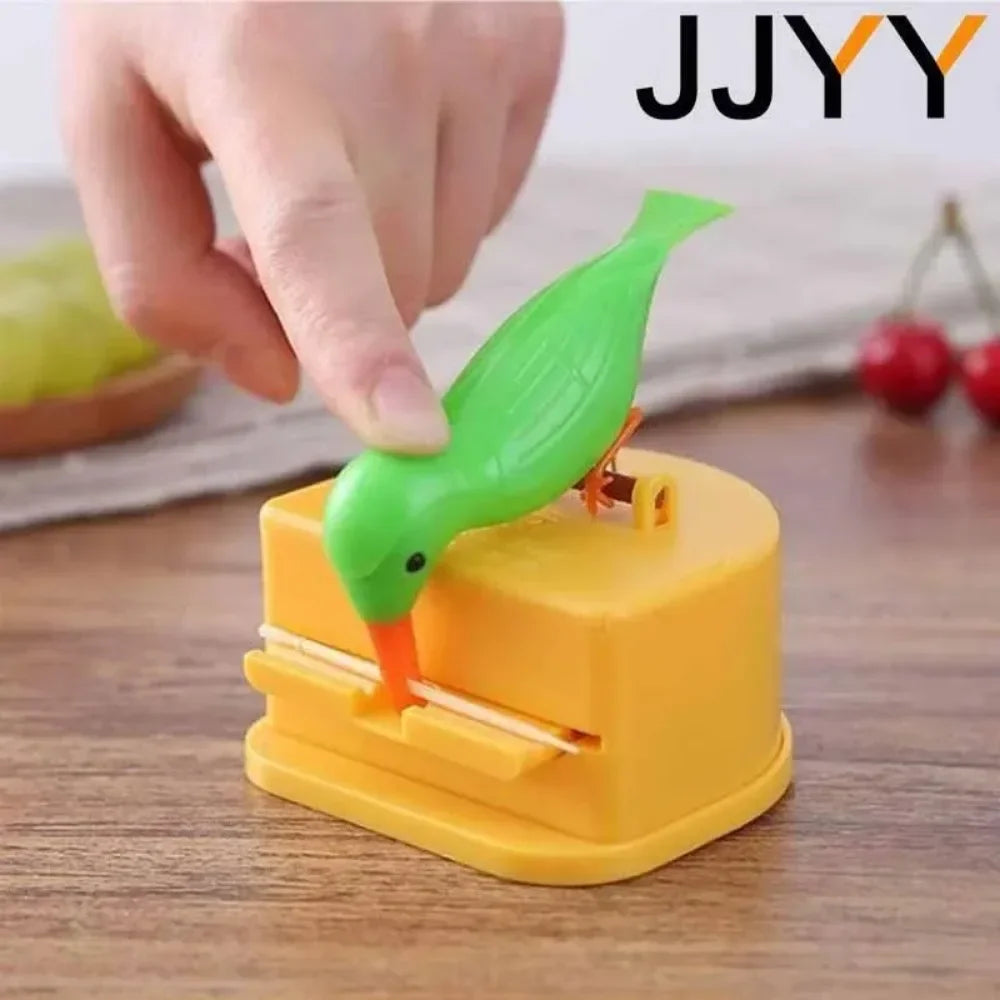 JJYY Detachable Creative Bird-shaped Toothpick Storage Box Automatic Push Toothpick Box Restaurant Must-have