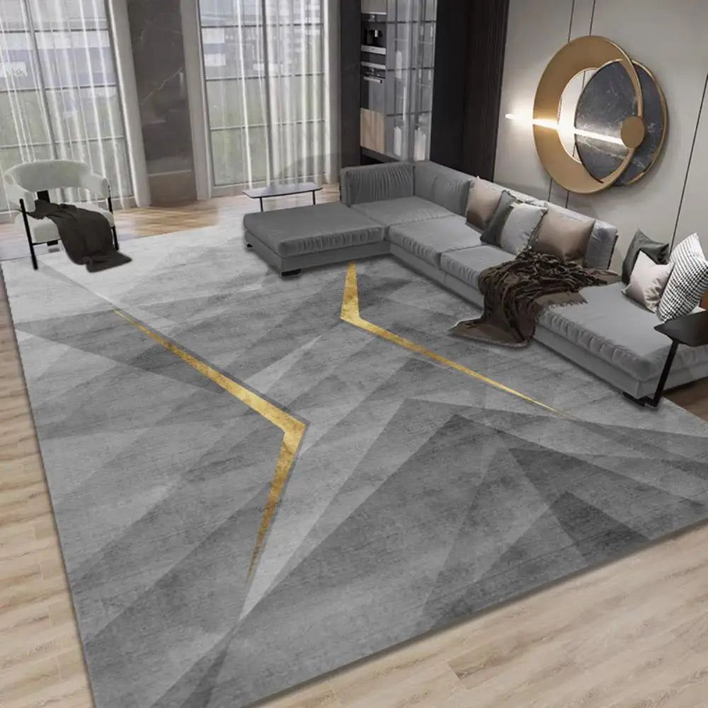 VIKAMA Geometric Faux Wool Rug Large Non-Slip Soft Living Room Bedroom Carpet Durable Home Decor Floor Mat Indoor Outdoor