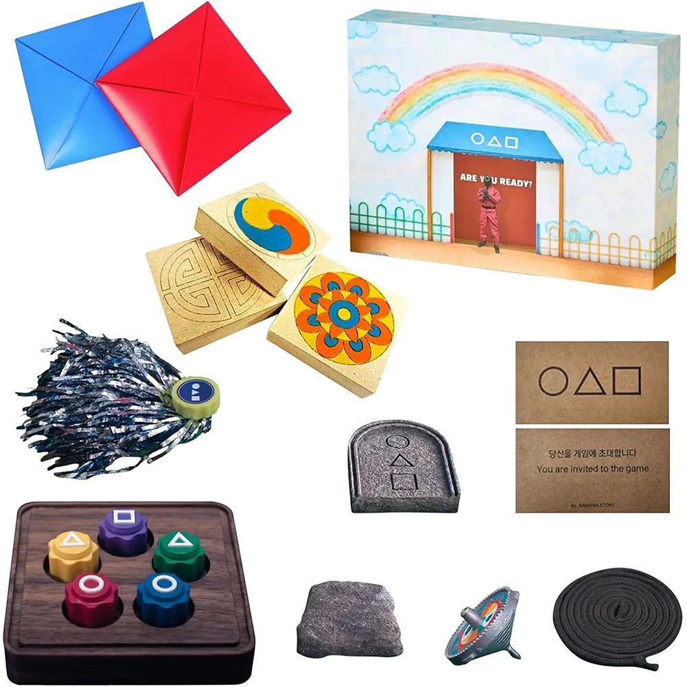 Korean Folk Traditional Game Set Jebi Chagi Gong-gi Biseokchigi Paeng-y DDAKJI Family Board Game
