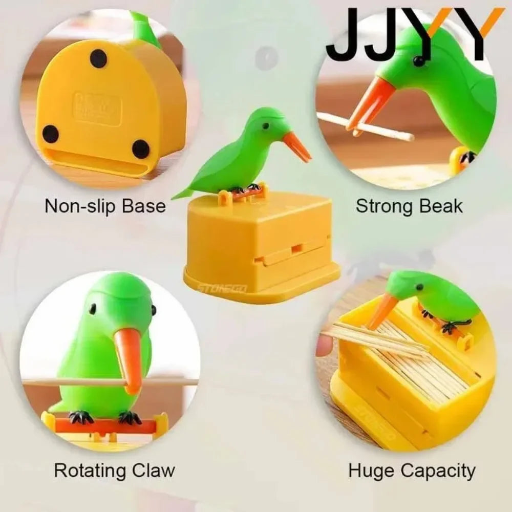 JJYY Detachable Creative Bird-shaped Toothpick Storage Box Automatic Push Toothpick Box Restaurant Must-have
