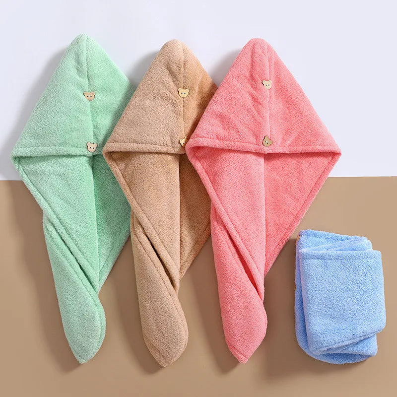 10Pcs Quick Dry Hair Quick Drying Microfiber Towels Bathroom Bathroom Accessories Nursing Cap With Buckle Sauna Spa Towel Bath