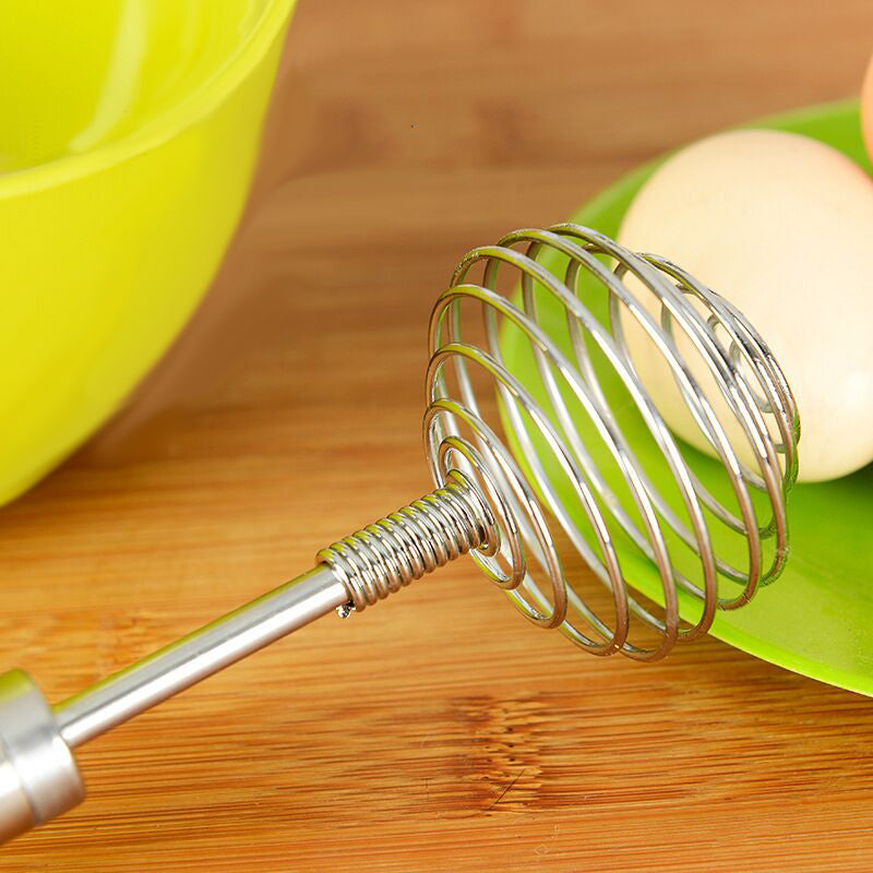 304 Stainless Steel Creative Spring Type Manual Eggbeater Cream and Noodle Stirring Rod Spiral Stirring Egg Beater