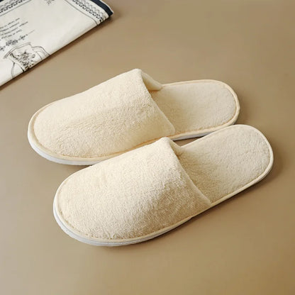 5Pairs/Lot Winter Cotton Slippers Men Women Hotel Disposable Slides Home Travel Sandals Hospitality Footwear One Size on Sale