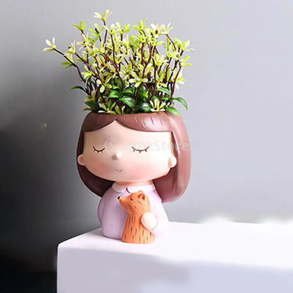 Mini 6.5cm Modern Succulent Pots Cute Girl Patterns Creative Lovely Little Princess Flowerpot for Bonsai Pots Home Decoration