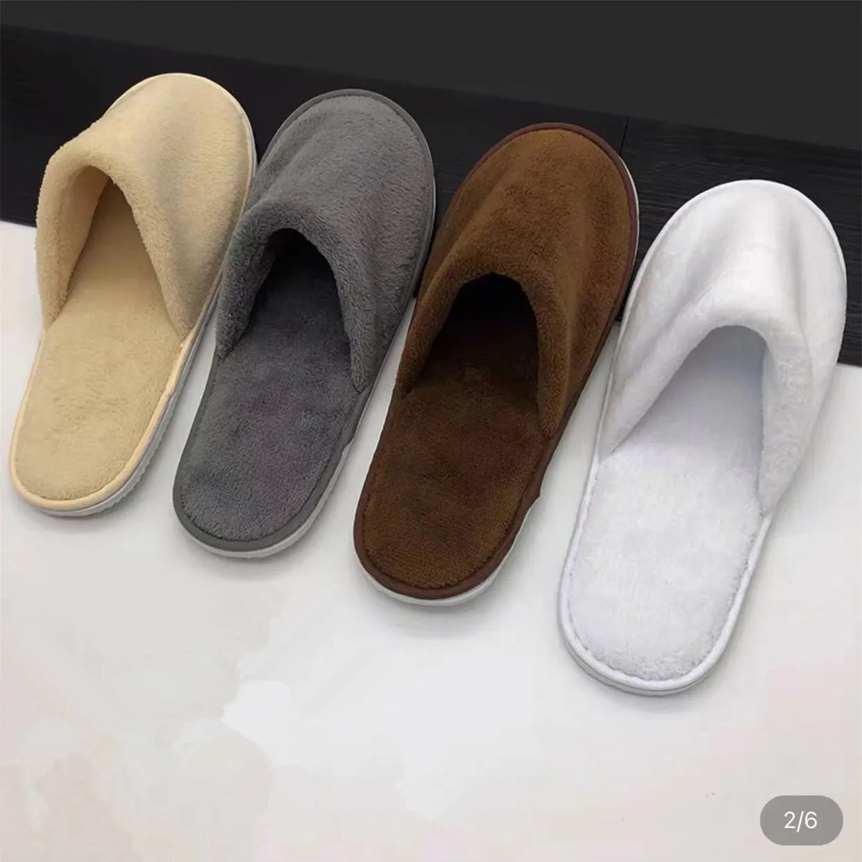 4 Pairs/Lot Mix Colors Coral fleece Men Women Cheap Disposable Hotel Slippers Cotton Slides Home Travel SPA Slipper Hospitality