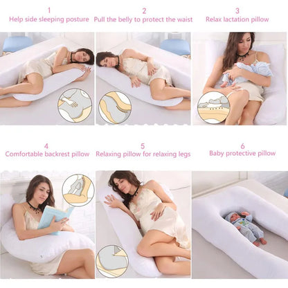 PANGDUBE Pregnancy Pillow 130*70cm Sleeping Waist Pillow for Pregnant Women Nursing Pillow Breastfeeding Cushion for Women