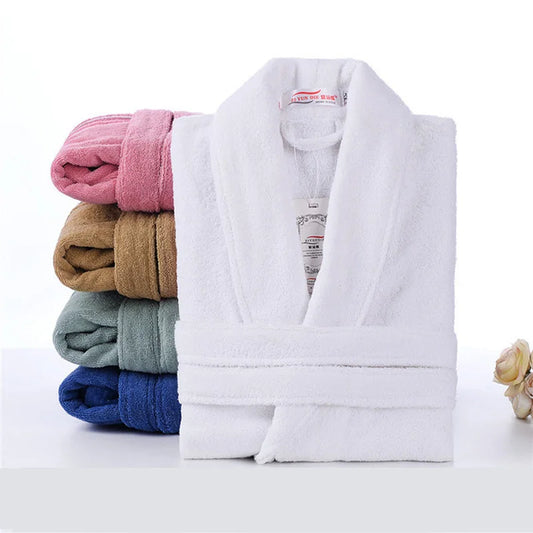 Home Bathrobe 100% Cotton pink Toweling Terry Robe Unisex lovers Soft Bath Robe Men And Women Nightrobe Sleepwear Casual  2024