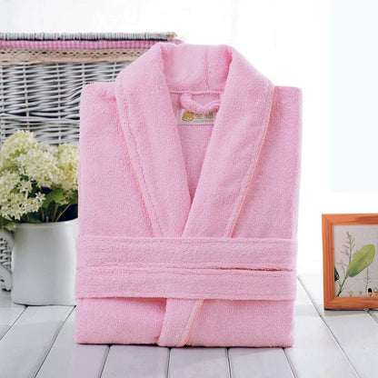 Home Bathrobe 100% Cotton pink Toweling Terry Robe Unisex lovers Soft Bath Robe Men And Women Nightrobe Sleepwear Casual  2024