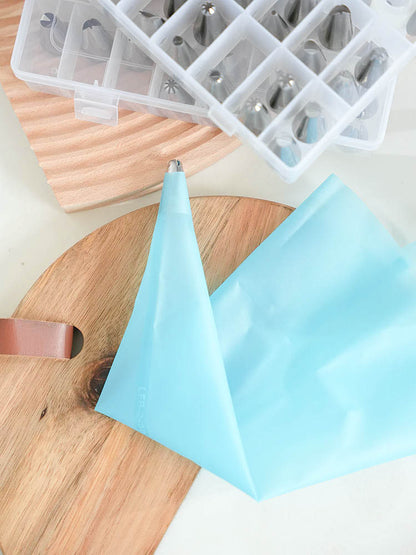 Stainless Steel Mouth of Piping Device 24 Headdress Flower Nozzle Set Cream Piping Tools Decorating Pouch Cookies Tablets Eight Teeth Flower Nozzle 32 Heads