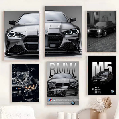 1PC Black And White B-BMW M3 M4 M5 Poster Poster Paper Print Home Living Room Bedroom Entrance Bar Cafe Art Painting Decoration