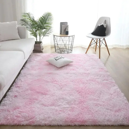 Pink Bedroom Carpet For Children's Room Cute Girls Floor Soft Mat Living Room Decoration White Fluffy Large Kids Bedside Rugs