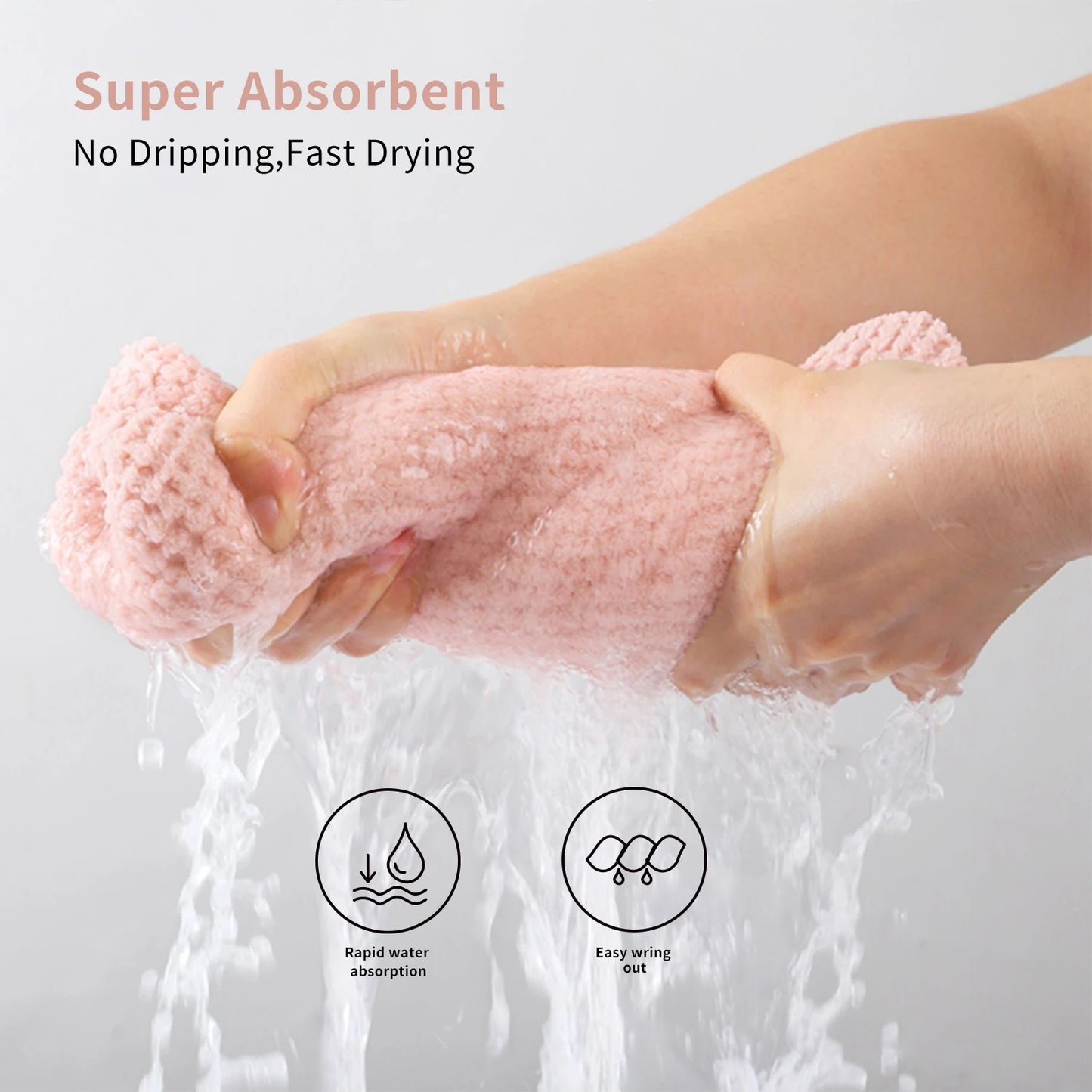 New Pearl Cotton Hair Towel Wrap Super Absorbent Quick Dry Hair Towels Microfiber Hair Hat Caps For Drying Curly Long Thick Hair