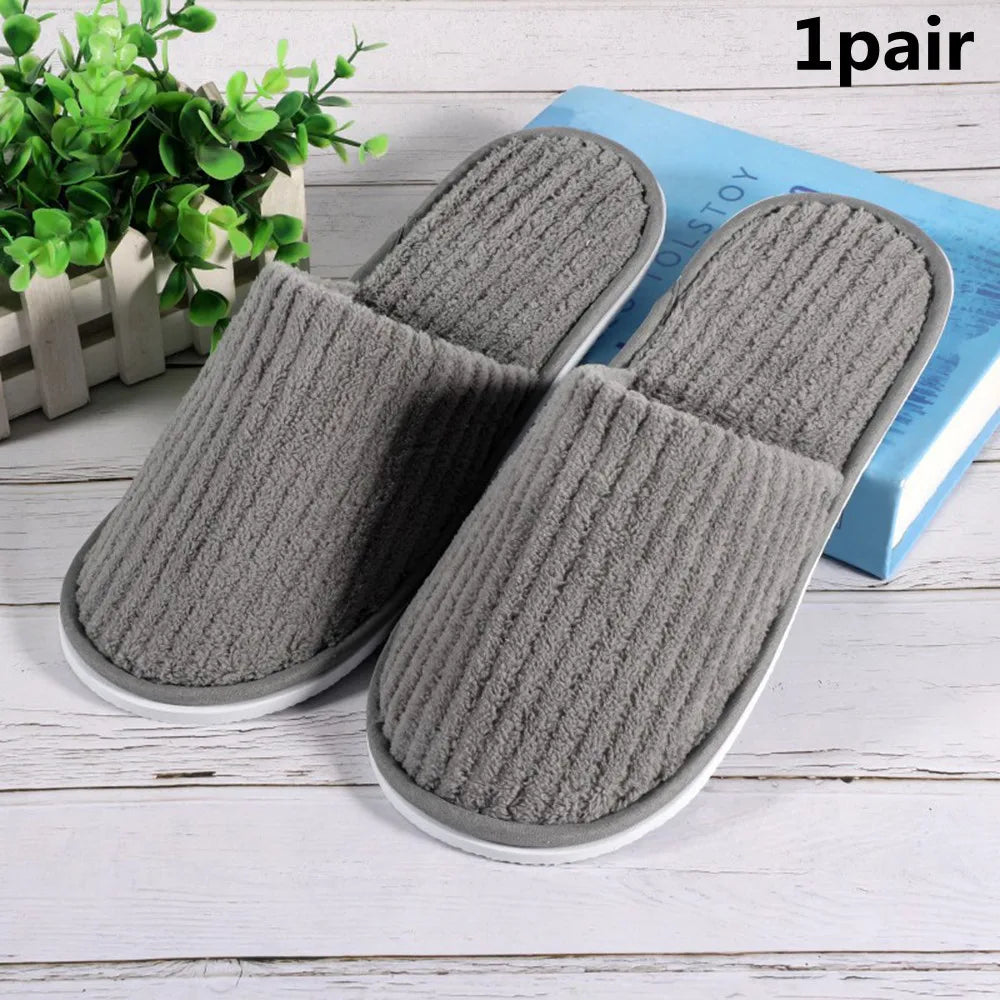 Hot 3/1 Pairs Non-slip Disposable Hotel Slippers Top Quality Thickened Bathroom Slippers Guest Travel Slippers SPA Guest Slides