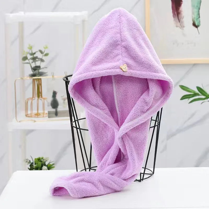 10Pcs Quick Dry Hair Quick Drying Microfiber Towels Bathroom Bathroom Accessories Nursing Cap With Buckle Sauna Spa Towel Bath