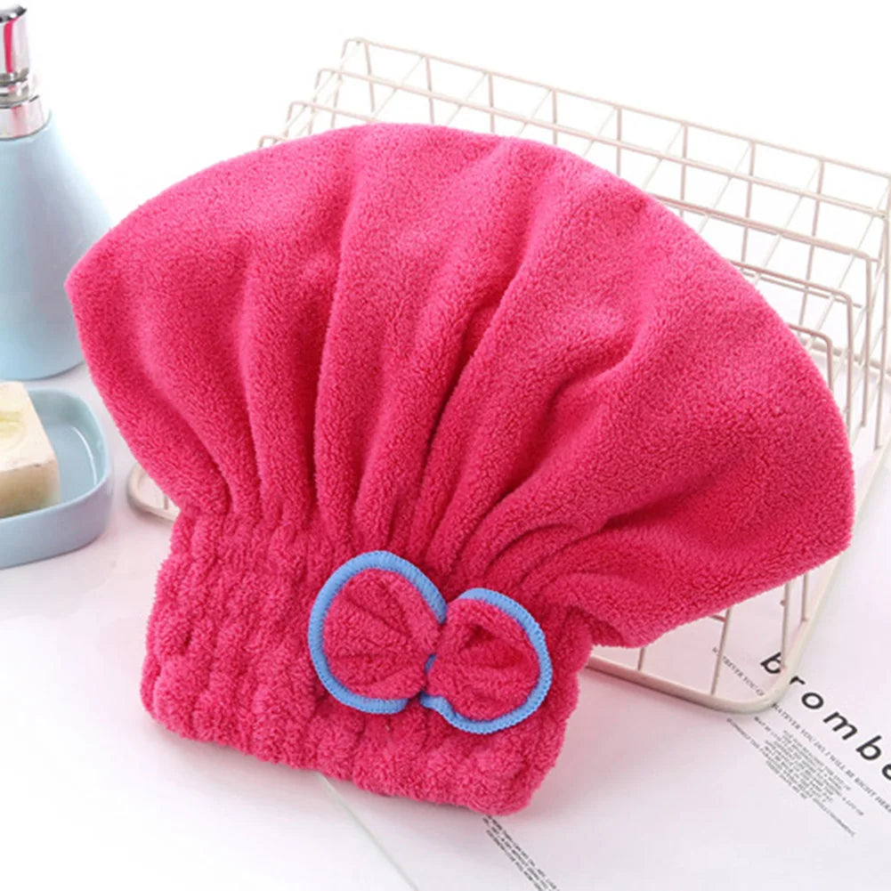 Lovely Little Hair Drying Cap Towel Microfiber Quickly Dry Hair Shower Hat Wrapped Towels Bathing Cap Bathroom Accessories