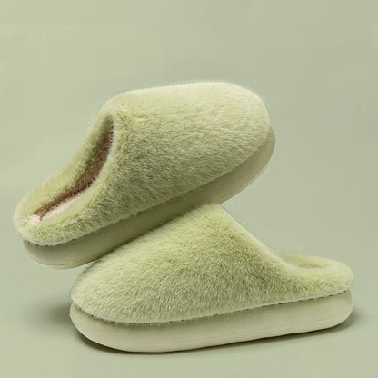 Winter Soft Plush Slippers Warm Skin Antislip Thick 4CM EVA Sole Comfortable