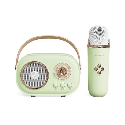 Bluetooth Speaker With 1-2 Wireless Microphone Support Karaoke TF Card FM Play HIFI Bass Handsfree Call Children's Birthday Gift