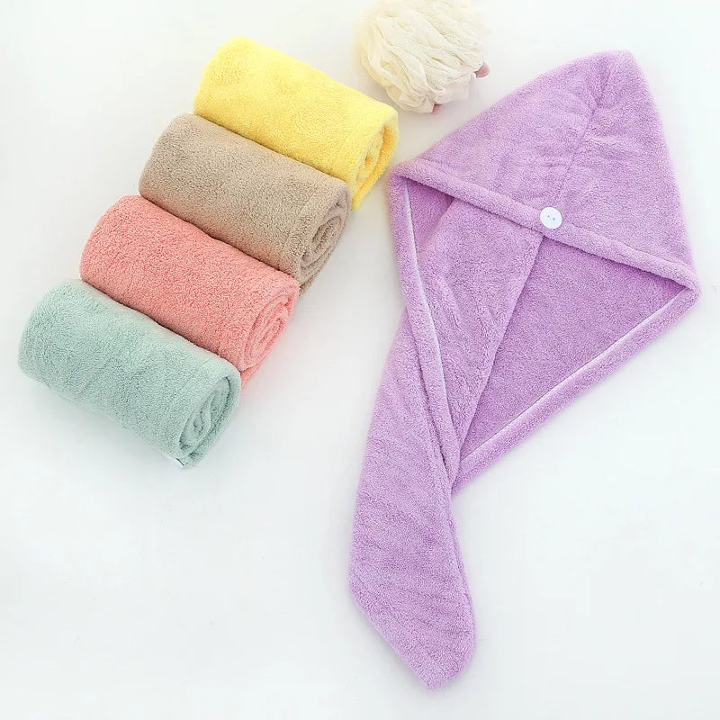 Adult Towel Bathroom Microfiber Absorbent Women Quick-Drying Bath Thicker Shower Long Curly Hair Cap Wisp Dry Head Hair Towel