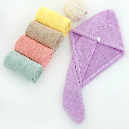 Adult Towel Bathroom Microfiber Absorbent Women Quick-Drying Bath Thicker Shower Long Curly Hair Cap Wisp Dry Head Hair Towel