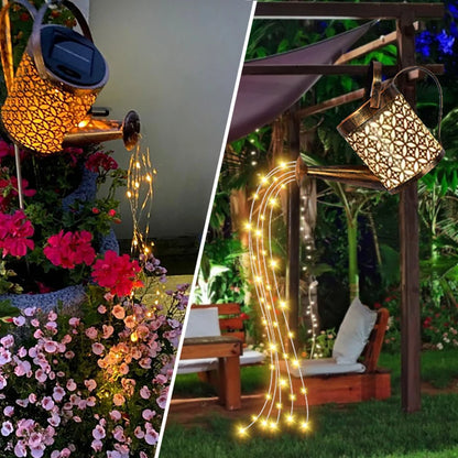 Solar Powered LED Watering Can Light 2/1PCS Waterproof Outdoor Garden Decorative Kettle Lamps Fairy String Solar Light