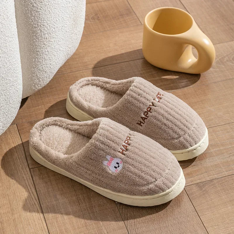 Cotton Slippers for Women Suitable for Home Use Indoor Anti Slip Confinement Shoes Thick Soled Warm for Couples Men Slippers