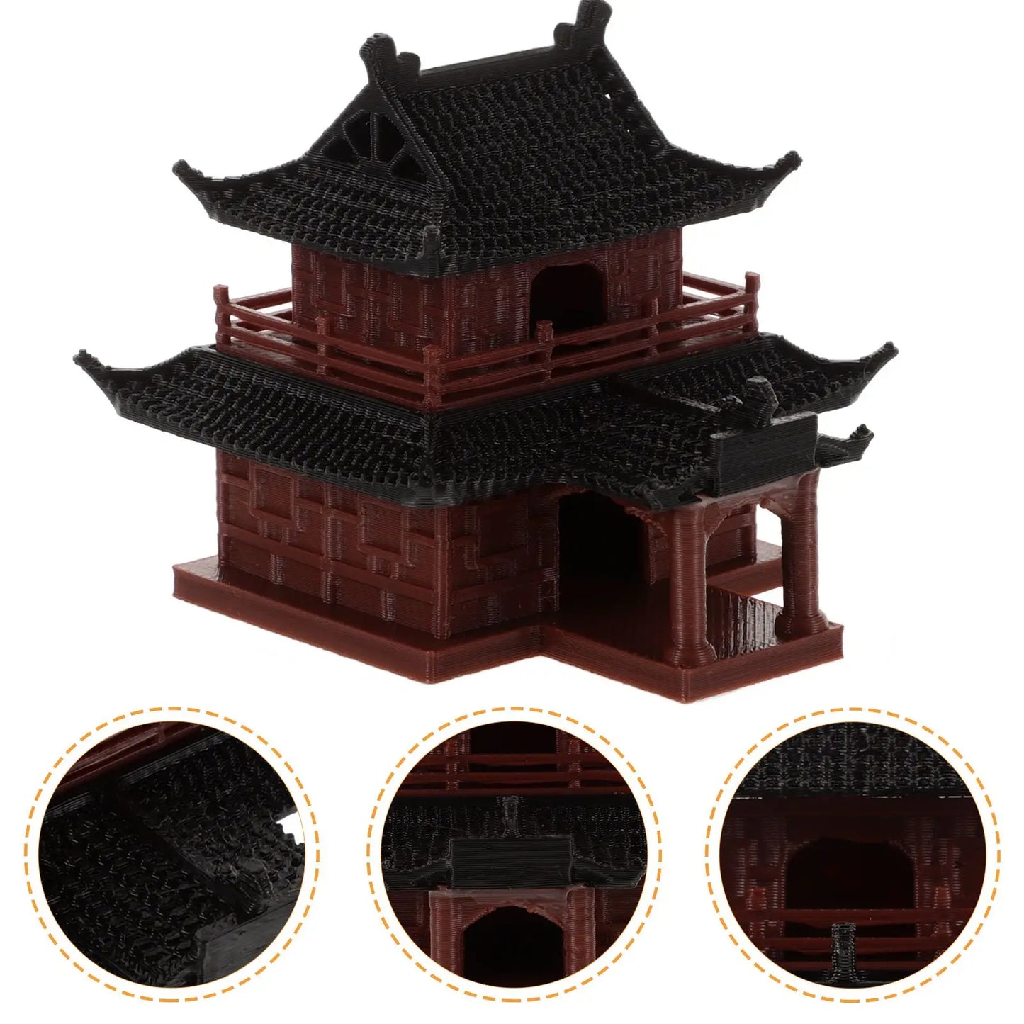 Pavilion Decorations Mini Simulation Statue Miniature Aquarium Japanese Plastic Fish Tank Garden