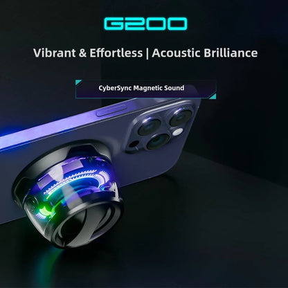 Portable Magnetic Bluetooth Speaker with RGB Lighting, BT5.0, True Wireless Stereo Sound, Mini Design & Phone Holder - G200