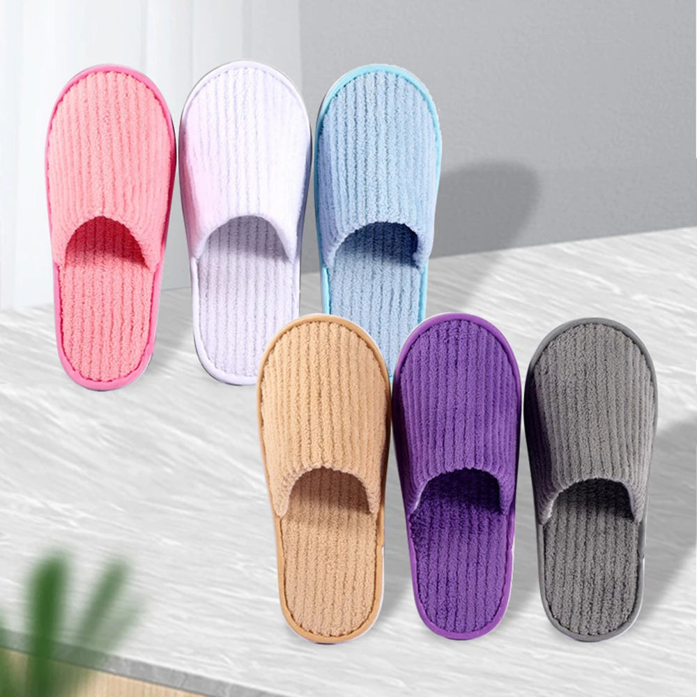 3 Pairs/Set Closed Toe Non-slip Hotel Slippers High Quality Disposable Hotel Bathroom Slippers Indoor Guest Travel Slippers Hot