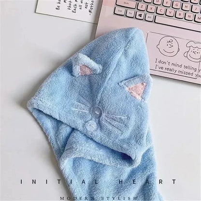 Quick-dry Hair Towel Women Long Hair Drying Hat Shower Bath Cap Hat Microfiber Solid Towel Cap Super Absorption Drying Turban