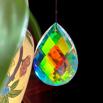 89mm Crystal Pendant Rainbow Maker Windows Hanging Glass Prism Suncatcher Faceted Chandelier DIY Wedding Home Garden Decor