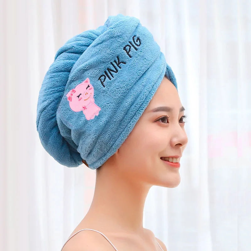 Microfiber Girls Hair Towel Super Absorbent Quick Drying Magic Shower Cap for Women Bathroom Hair Turban Twist Head Wrap