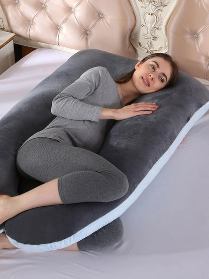 Soft Fleece Pregnant Pillow Gravida U Type Lumbar Pillow Multi Function Side Protect Cushion for Pregnancy Women Dropshipping