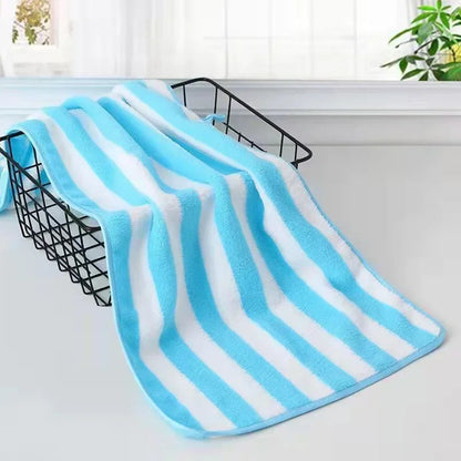 1PC 35x75cm Stripes Absorbent Quick Drying Bath Towel Sets Soft Adults Face Hand Towels Bathroom Microfiber Swim Bath Towels