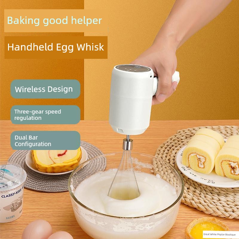 In Stock Electric Handheld Cream Blender Small Automatic For Home Adjustable Stainless Steel Mixer Egg Beater