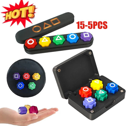 15/5PCS New gonggi quid Game korean game stones set,Korean Traditional Play Game Gonggi Jack Stone Pebbles Set w/Round Case