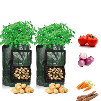 Potato Grow Bags PE Vegetable Planter Growing Bag DIY Fabric Grow Pot Outdoor Garden Pots Garden Tools Veget Garden 3 Gallons