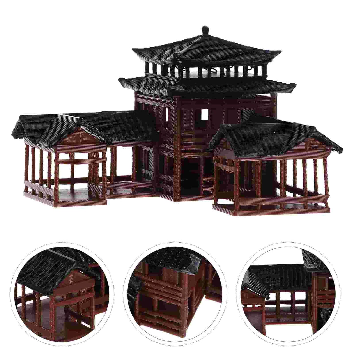 Bonsai Model Building Decor Chinese Inn Statue for Home Mini Decorations Household Crafts Architectural Pp Yard Garden Small