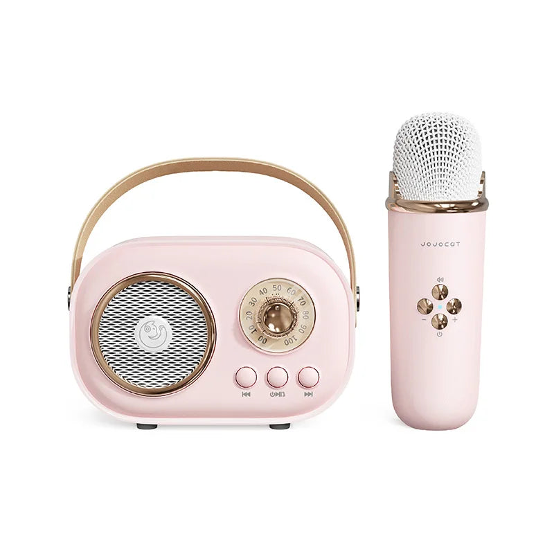 Bluetooth Speaker With 1-2 Wireless Microphone Support Karaoke TF Card FM Play HIFI Bass Handsfree Call Children's Birthday Gift