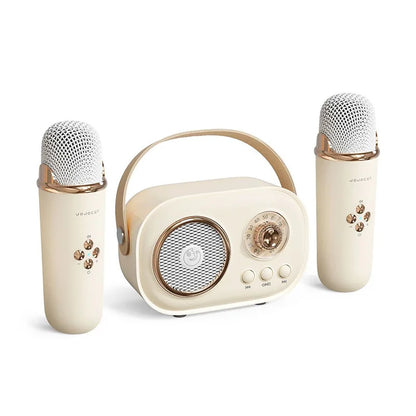 Bluetooth Speaker With 1-2 Wireless Microphone Support Karaoke TF Card FM Play HIFI Bass Handsfree Call Children's Birthday Gift