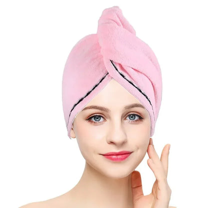 Quick-dry Hair Towel Women Hair Drying Hat Cap Hat Bath Hat Microfiber Solid Towel Cap Super Absorption Turban Hair Dry Cap